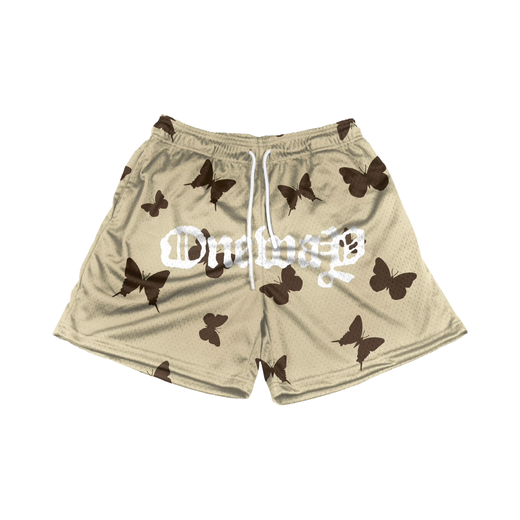 Brown butterfly shorts