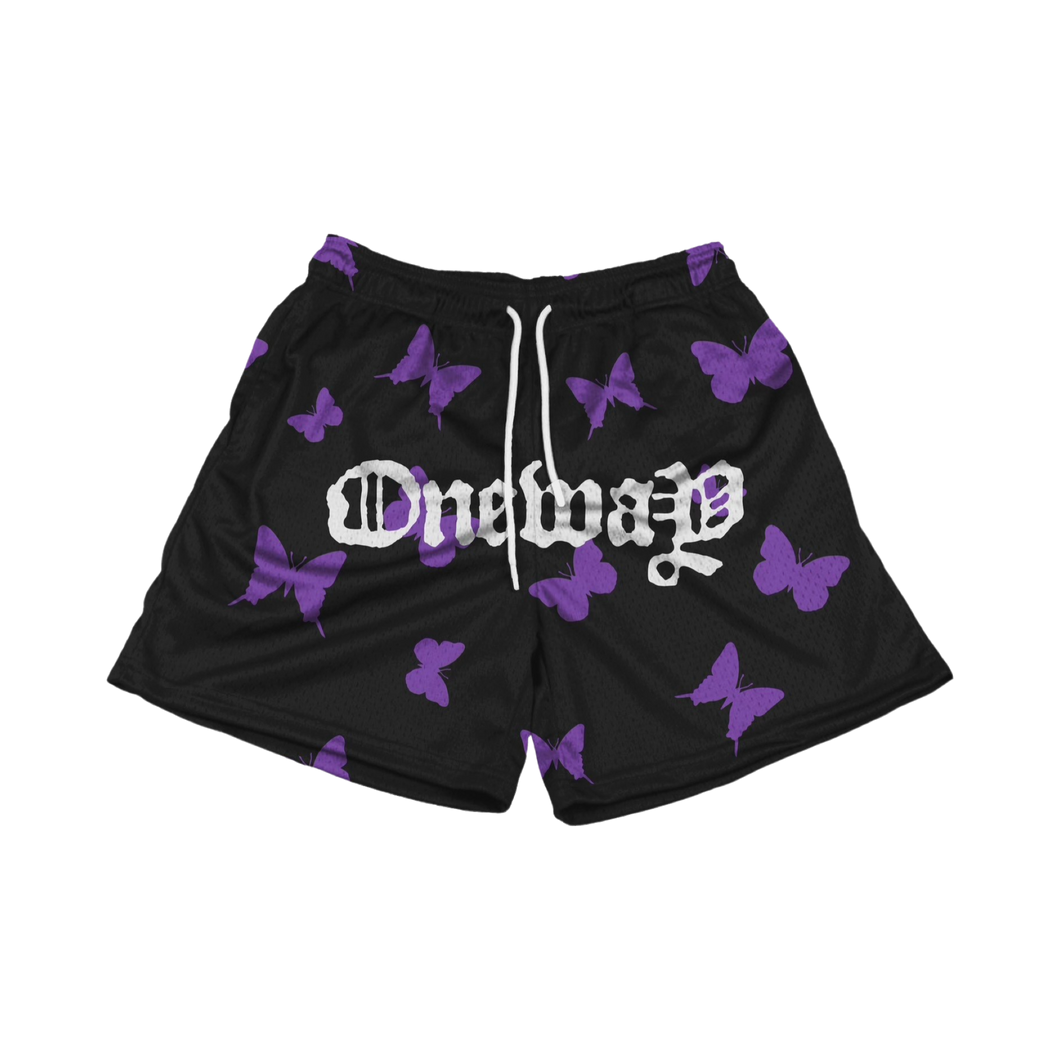 Black butterfly shorts